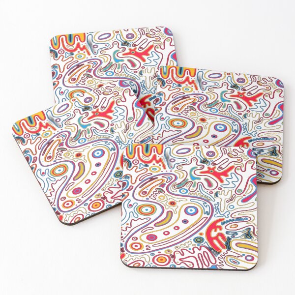Item preview, Psychedelic Neon Pattern - Fluorescent Abstract Art and Organic Shapes designed and sold by RAYBIL.