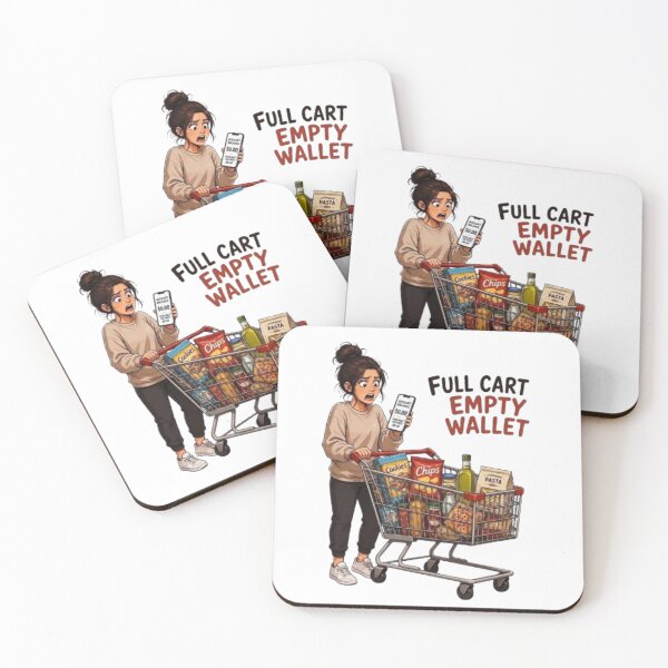 Item preview, Full Cart Empty Wallet Funny Inflation Grocery Shopping Illustration designed and sold by Northern Glow Art.