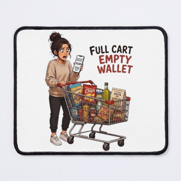 Item preview, Full Cart Empty Wallet Funny Inflation Grocery Shopping Illustration designed and sold by Northern Glow Art.