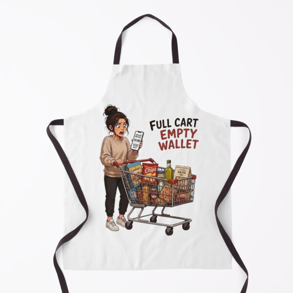 Item preview, Full Cart Empty Wallet Funny Inflation Grocery Shopping Illustration designed and sold by Northern Glow Art.