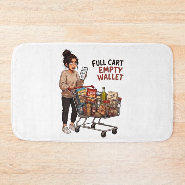 Item preview, Full Cart Empty Wallet Funny Inflation Grocery Shopping Illustration designed and sold by Northern Glow Art.