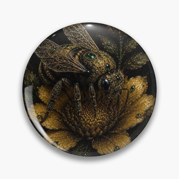 Item preview, Jeweled Bee on Golden Flower designed and sold by VelarisMoon.