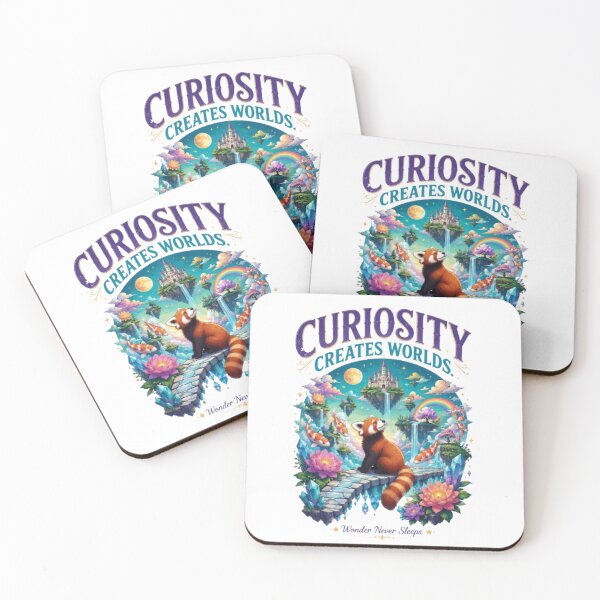 Item preview, Curiosity Creates Worlds – Fantasy Red Panda Art designed and sold by Dogandesighn.