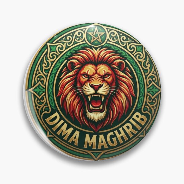 Item preview, Dima Maghrib Atlas Lion Mascot - Morocco Football Heritage Vintage Emblem designed and sold by HICHAMORO.