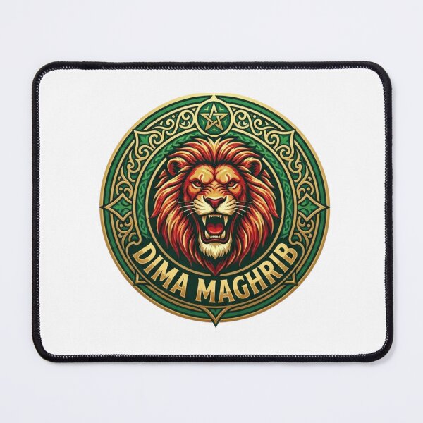 Item preview, Dima Maghrib Atlas Lion Mascot - Morocco Football Heritage Vintage Emblem designed and sold by HICHAMORO.