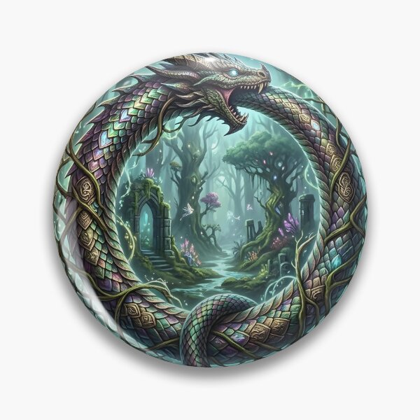 Item preview, Ouroboros Ancient Dragon World Snake Art designed and sold by Sybille-Yates.