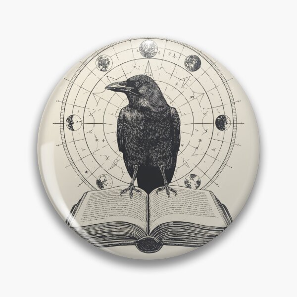 Item preview, Celestial Raven Dark Academia Occult Mystical Crow on Ancient Book designed and sold by Cozy Aesthetic design .