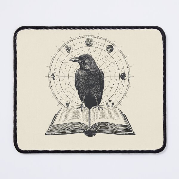 Item preview, Celestial Raven Dark Academia Occult Mystical Crow on Ancient Book designed and sold by Cozy Aesthetic design .