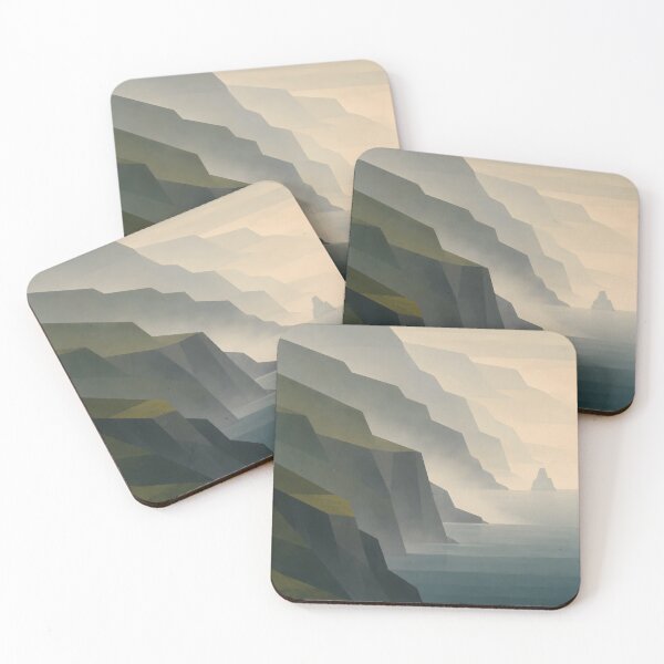 Item preview, Coastal Cliffs Wall Art – Foggy Seascape Minimalist Landscape Print Misty Ocean Decor designed and sold by Martin's_Design.
