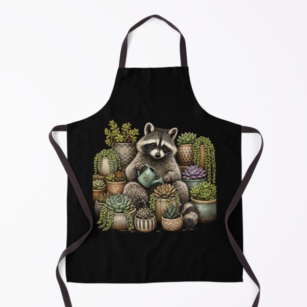 Item preview, Adorable Raccoon with Houseplants designed and sold by Catana Design.