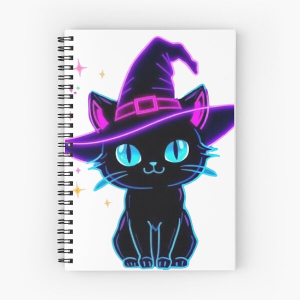 Item preview, Neon Black Cat Witch Kawaii Sticker | Glowing Halloween Cat designed and sold by Stylestickers55.