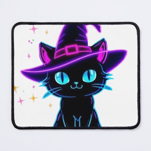 Item preview, Neon Black Cat Witch Kawaii Sticker | Glowing Halloween Cat designed and sold by Stylestickers55.