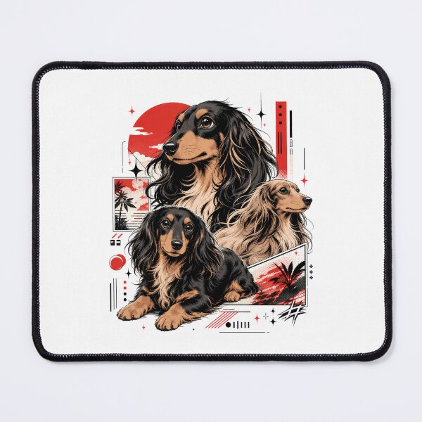 Item preview, Long Haired Dachshund Comic Art Streetwear designed and sold by AntiqueImages.