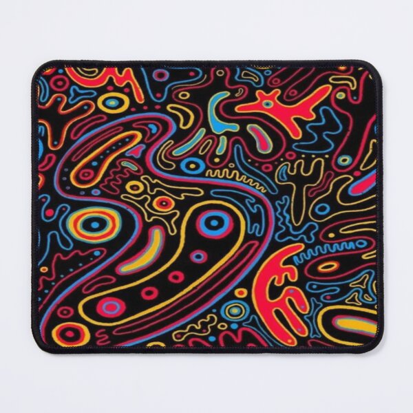 Item preview, Psychedelic Neon Pattern - Fluorescent Abstract Art and Organic Shapes designed and sold by RAYBIL.