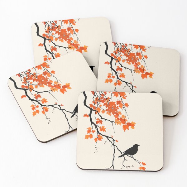 Item preview, Autumn Raven Silhouette – Minimalist Japanese Maple Wall Art designed and sold by ArtesioByZaber.