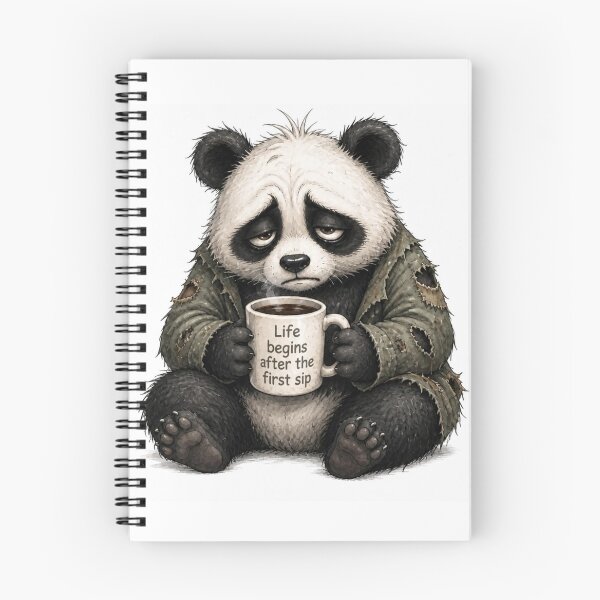 Artikelvorschau, Life Begins After The First Sip Coffee Panda  entworfen und verkauft von FunkyFunGifts4U.