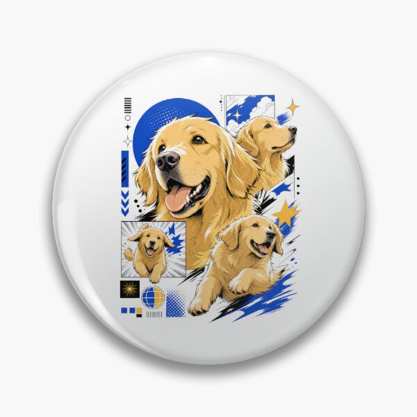 Item preview, Happy Retriever Dog Urban Kawaii Comic Style designed and sold by AntiqueImages.