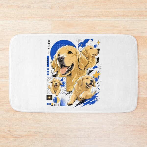 Item preview, Happy Retriever Dog Urban Kawaii Comic Style designed and sold by AntiqueImages.