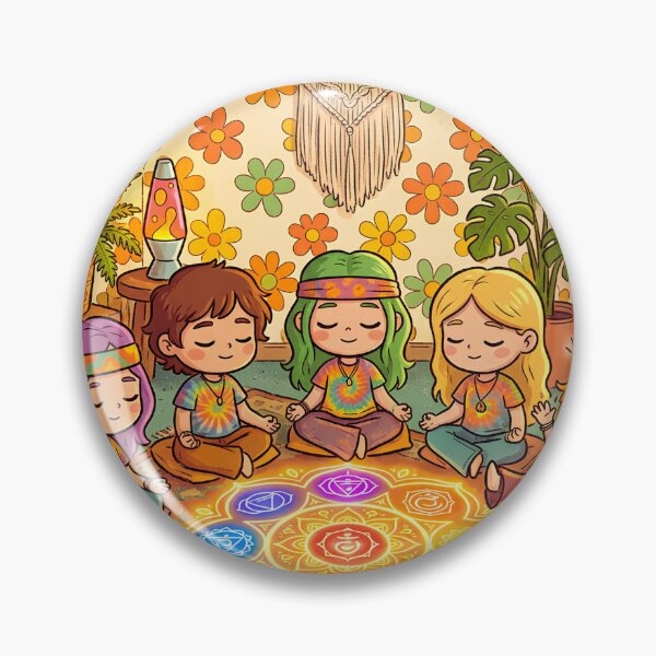 Item preview, Whimsical Boho Meditation Wall Art | Retro Tie-Dye Chakra Print | Groovy Floral Kids Room Decor | Cozy Hippie Home Art designed and sold by ChloeDesigns401.