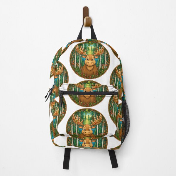 Item preview, Woodland Moose Mandala | Enchanted Forest Circle Art designed and sold by Clothes With Smiling Animals Walt Gral.