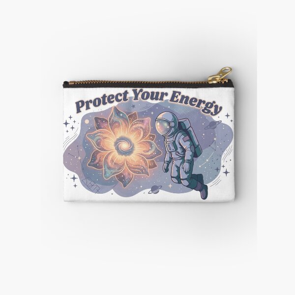 Item preview, Cosmic Astronaut and Glowing Flower Vector – "Protect Your Energy" designed and sold by YourWearPulse.