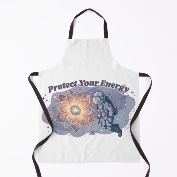 Item preview, Cosmic Astronaut and Glowing Flower Vector – "Protect Your Energy" designed and sold by YourWearPulse.