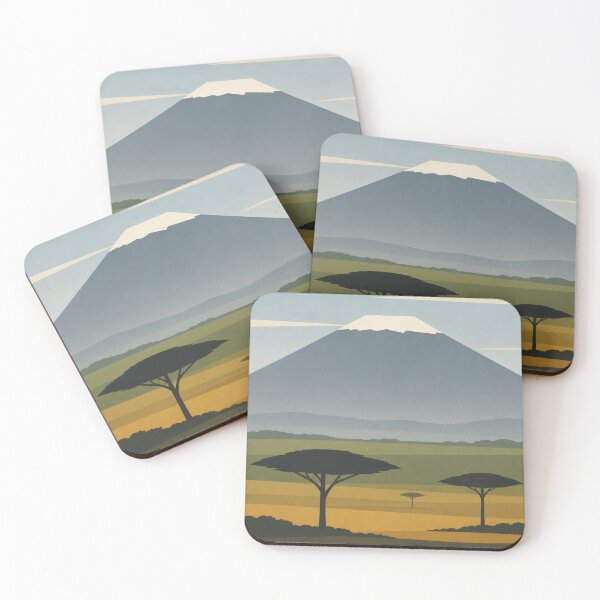 Item preview, Kilimanjaro Wall Art – Roof of Africa Minimalist Travel Poster Tanzania Savanna Print designed and sold by Martin's_Design.