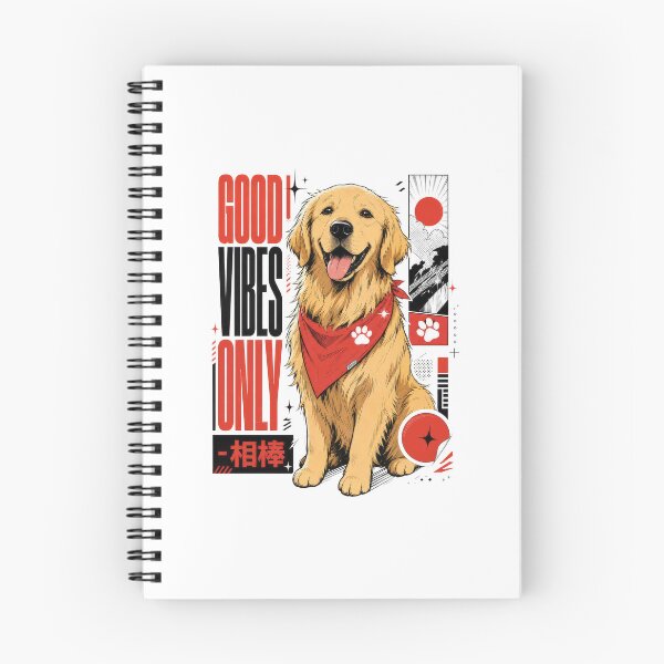 Item preview, Happy Retriever Good Vibes Only Japanese Streetwear designed and sold by AntiqueImages.