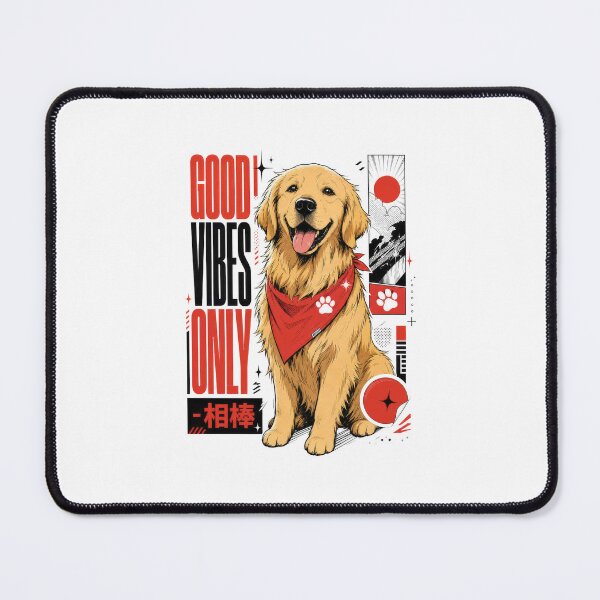 Item preview, Happy Retriever Good Vibes Only Japanese Streetwear designed and sold by AntiqueImages.