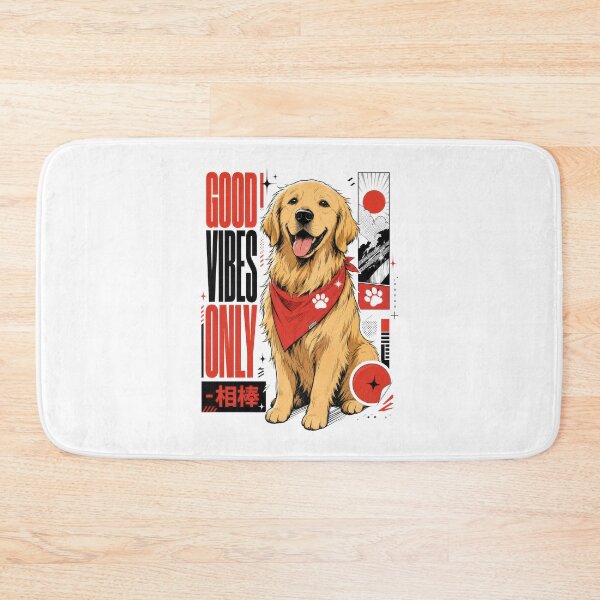 Item preview, Happy Retriever Good Vibes Only Japanese Streetwear designed and sold by AntiqueImages.