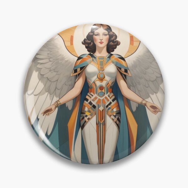 Item preview, Art Deco Archangel Vintage Divine Fantasy Art designed and sold by GenesisArtis.