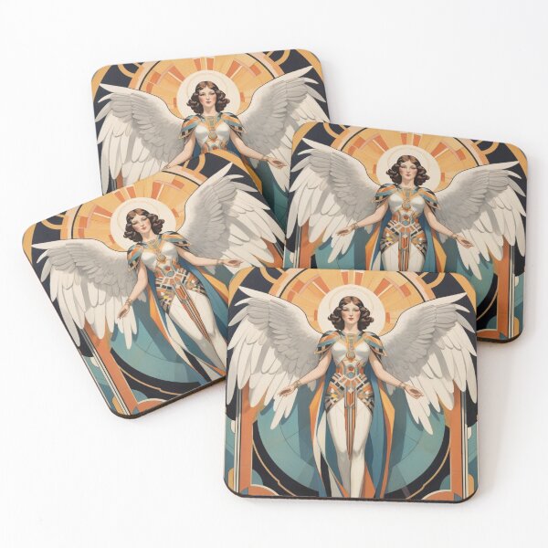 Item preview, Art Deco Archangel Vintage Divine Fantasy Art designed and sold by GenesisArtis.