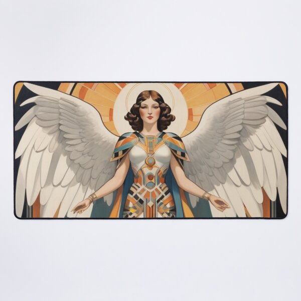 Item preview, Art Deco Archangel Vintage Divine Fantasy Art designed and sold by GenesisArtis.