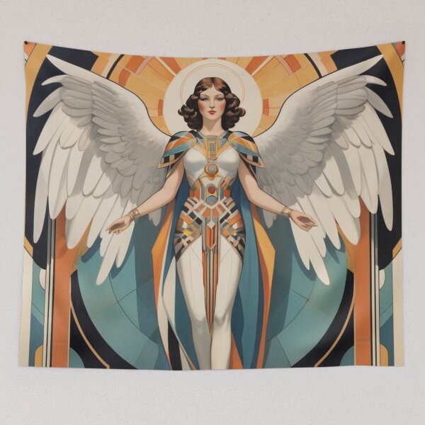 Item preview, Art Deco Archangel Vintage Divine Fantasy Art designed and sold by GenesisArtis.