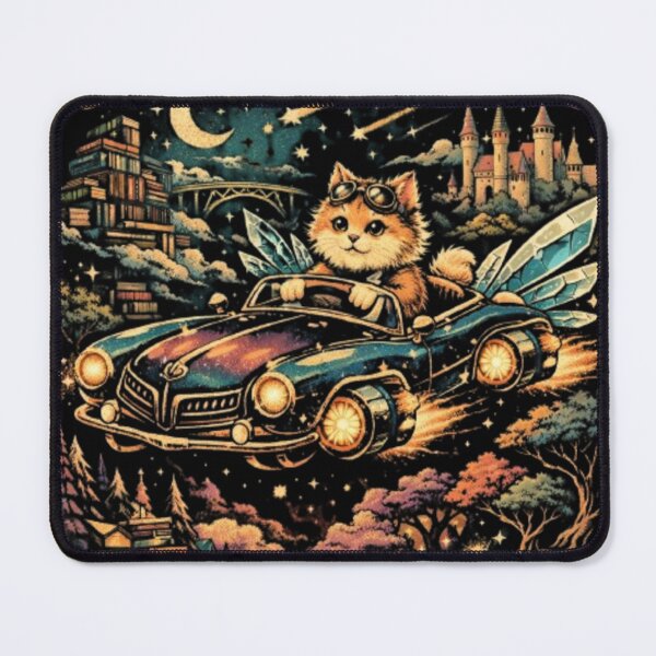 Item preview, Majestic Cat – Regal Staircase Fantasy Art Print designed and sold by Dogandesighn.
