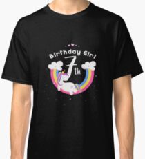Unicorn 7th Birthday Girl - Gift For 7 Year Old Girl For 7th Birthday Girl Classic T-Shirt