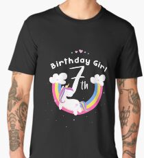 Unicorn 7th Birthday Girl - Gift For 7 Year Old Girl For 7th Birthday Girl Men's Premium T-Shirt