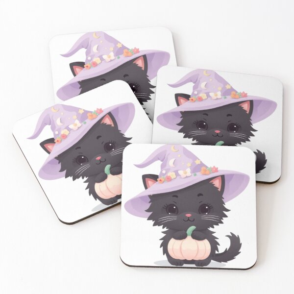 Item preview, Pastel Black Cat Witch Kawaii Sticker | Cute Halloween Kitten designed and sold by Stylestickers55.