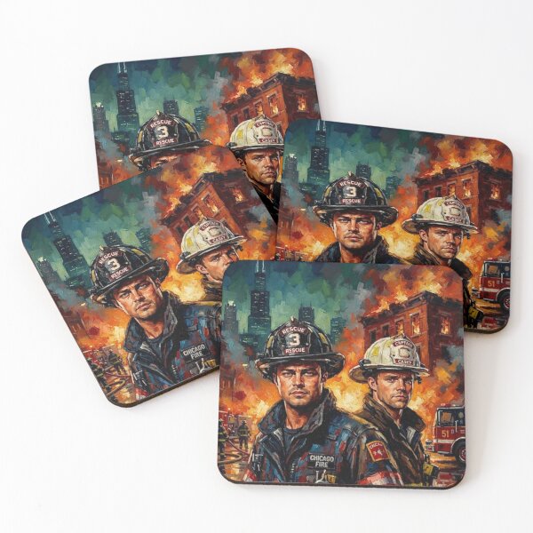 Item preview, Chicago Fire Retro Action Drama Firehouse 51 Severide Casey Tribute Art TV Show Poster designed and sold by Art's Diner.