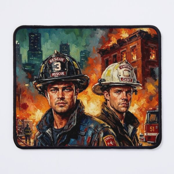 Item preview, Chicago Fire Retro Action Drama Firehouse 51 Severide Casey Tribute Art TV Show Poster designed and sold by Art's Diner.