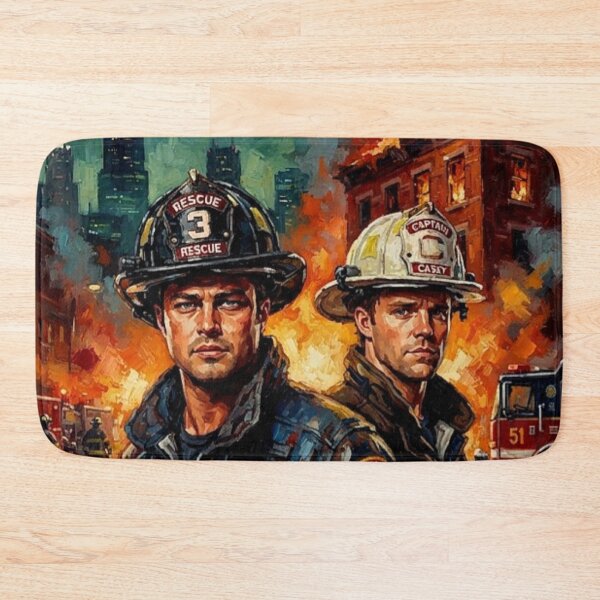 Item preview, Chicago Fire Retro Action Drama Firehouse 51 Severide Casey Tribute Art TV Show Poster designed and sold by Art's Diner.