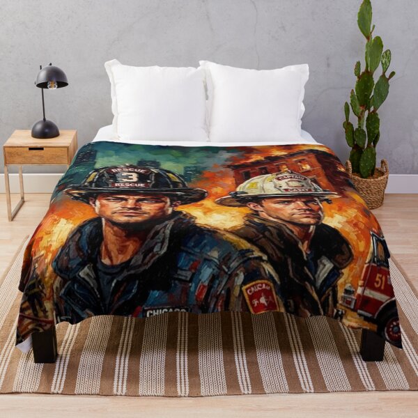 Item preview, Chicago Fire Retro Action Drama Firehouse 51 Severide Casey Tribute Art TV Show Poster designed and sold by Art's Diner.