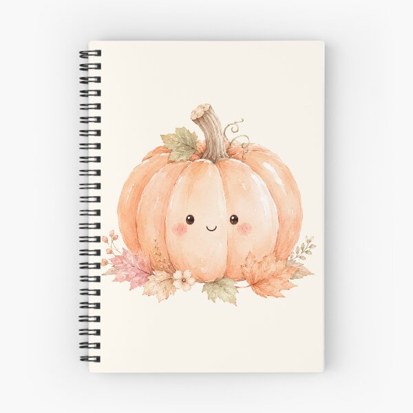Item preview, Cute Smiling Pumpkin Watercolor | Kawaii Autumn Fall Harvest Illustration designed and sold by looplandger.