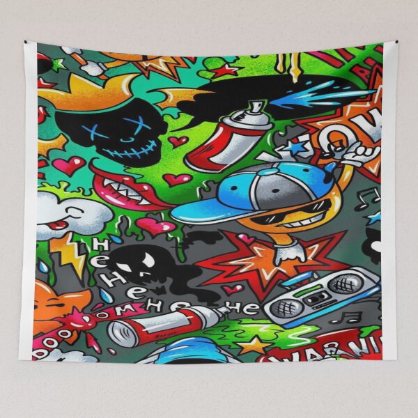 Item preview, Explosion of Street Art - Urban Graffiti, Smiley Faces, Boomboxes and Colorful Doodles designed and sold by RAYBIL.