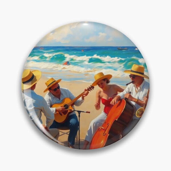 Item preview, A band playing on the beach. designed and sold by oldMastersofart.