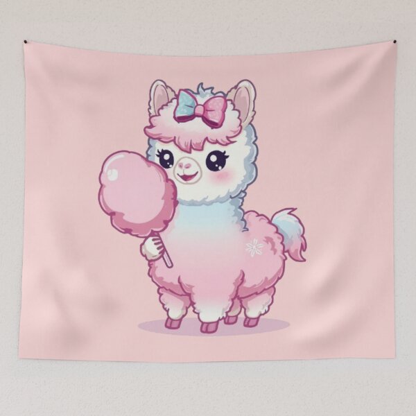 Item preview, Kawaii Cotton Candy Alpaca | Cute Chibi Alpaca Sticker designed and sold by Stylestickers55.