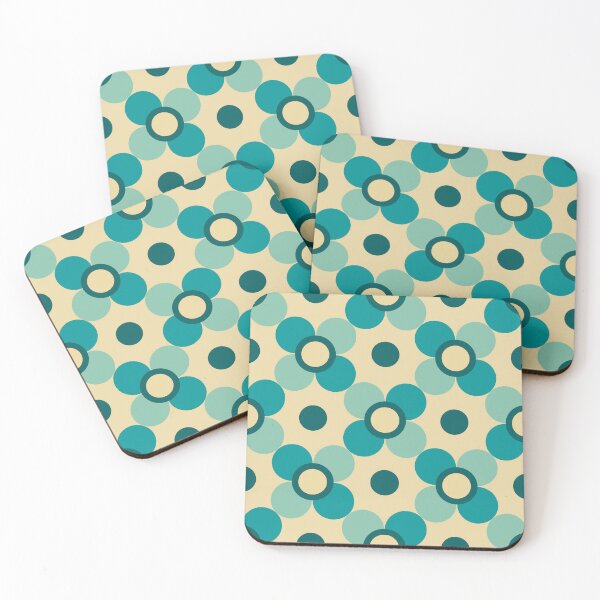Item preview, Simple vintage teal flowers E9 designed and sold by StefanStudioArt.
