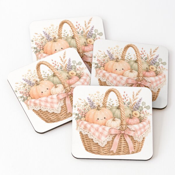 Item preview, Cute Pumpkin Basket Watercolor | Kawaii Cottagecore Autumn Harvest Illustration designed and sold by looplandger.