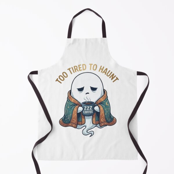 Item preview, Too Tired to Haunt Funny Ghost Coffee Illustration designed and sold by Northern Glow Art.