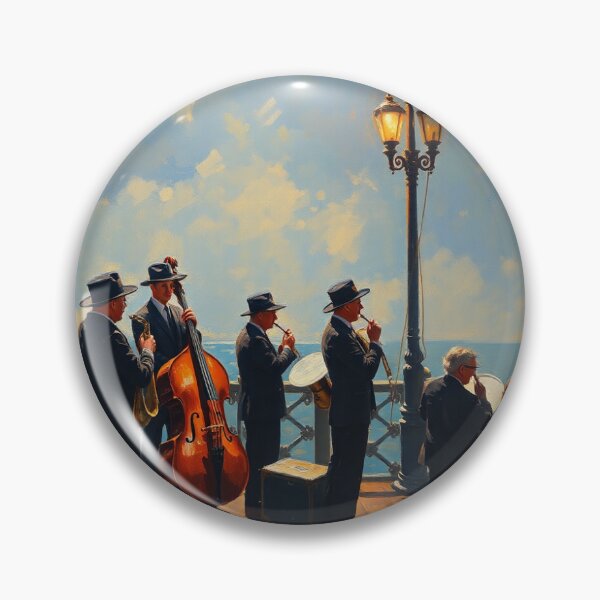 Item preview, A band playing on the pier. designed and sold by oldMastersofart.